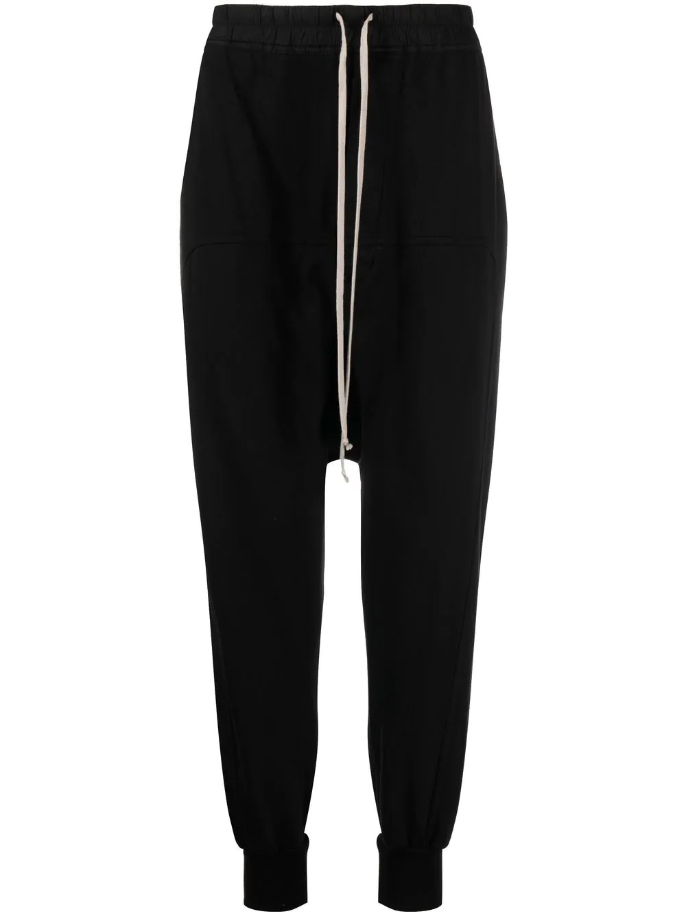 drawstring-waist drop-crotch trousers - 1