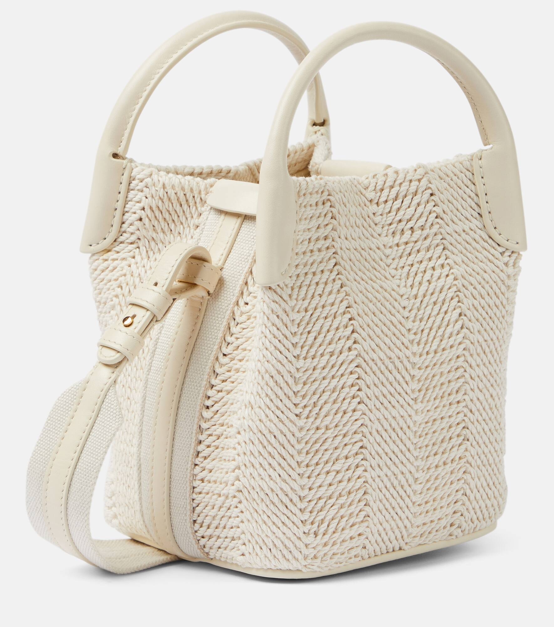 Bale Micro leather-trimmed bucket bag - 4