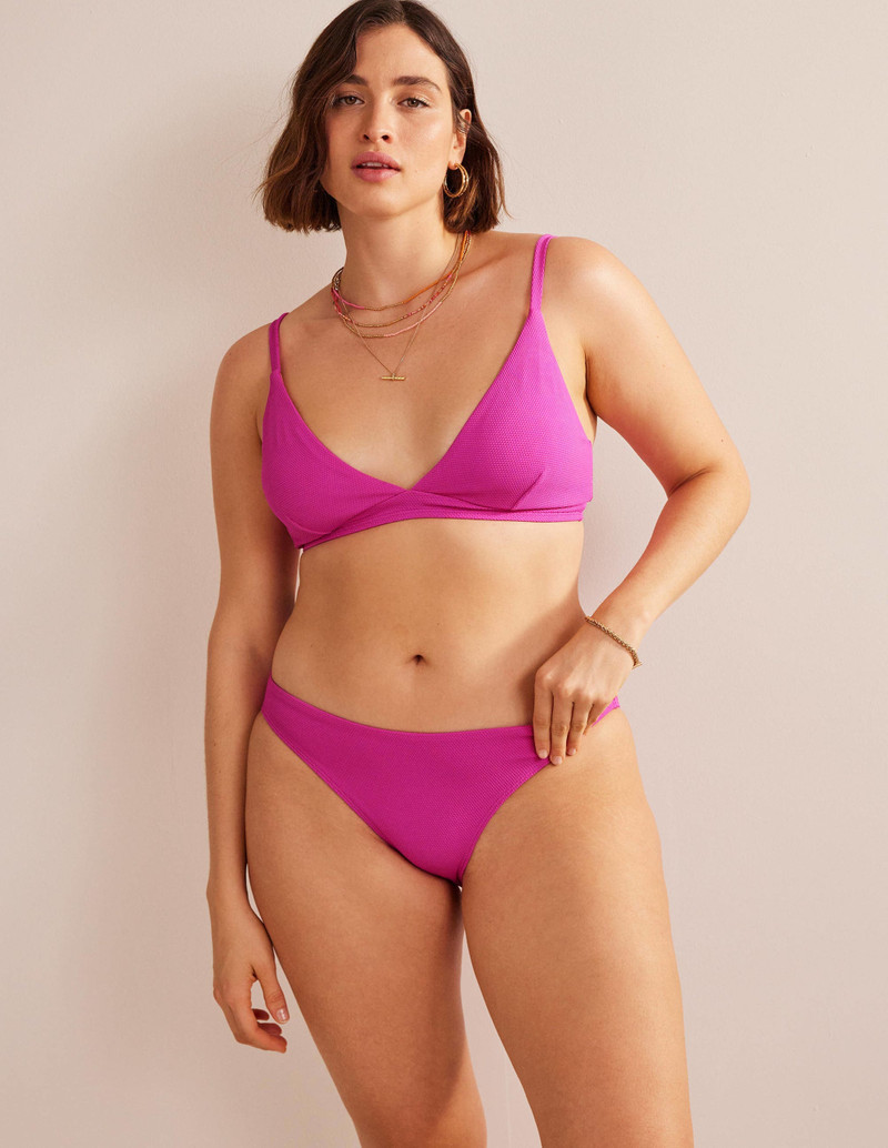 Arezzo V-neck Bikini Top-Amazing Pink Texture 6