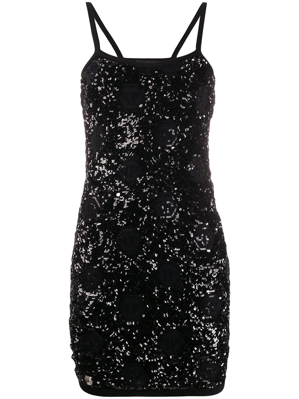 sequin embroidered cocktail dress - 1