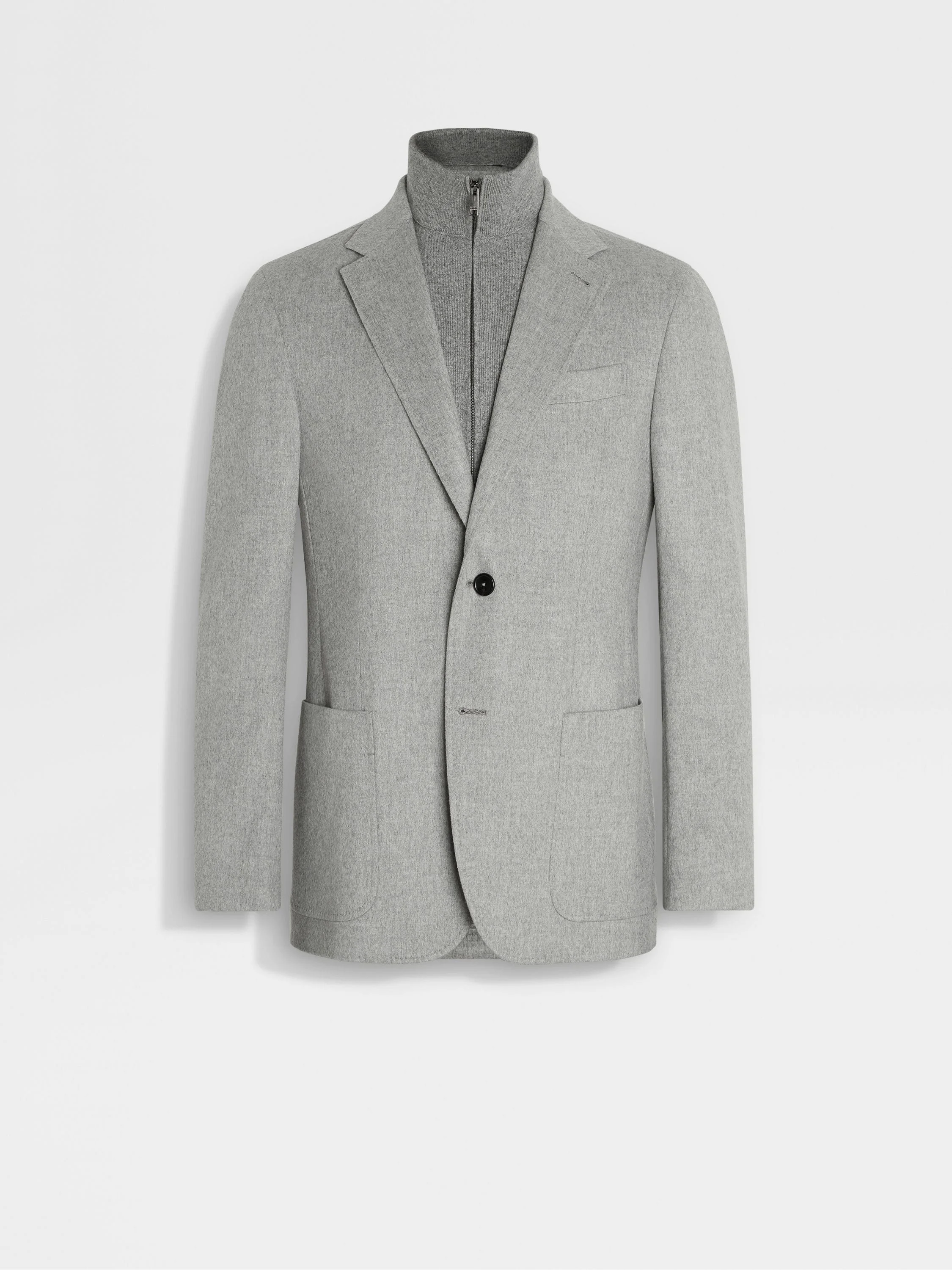 GREY MÉLANGE OASI CASHMERE JACKET - 1