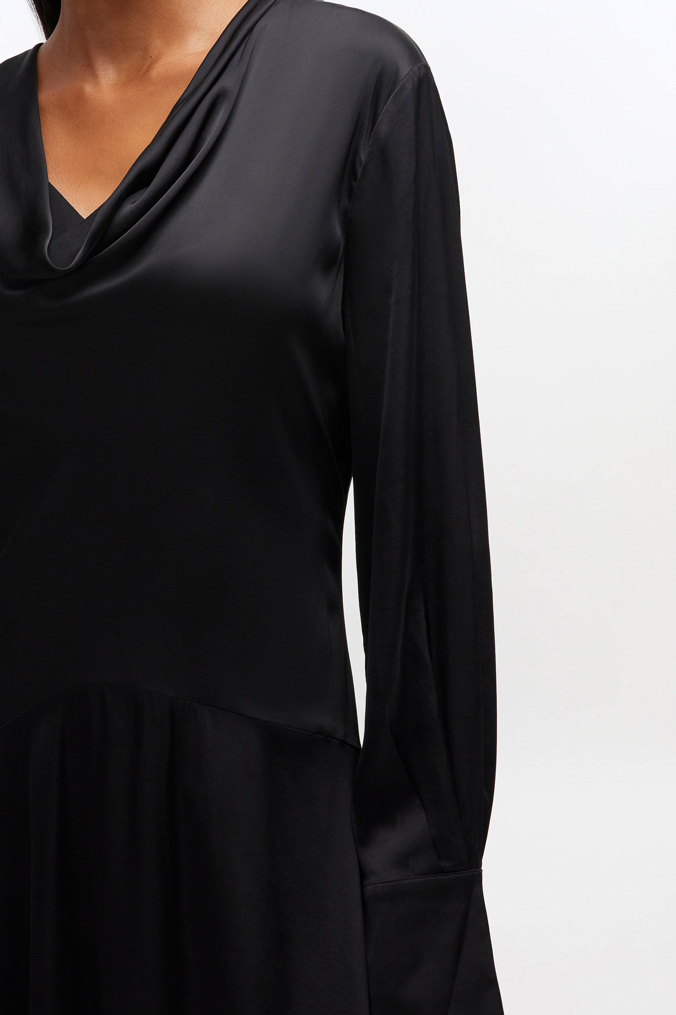 BLACK SCARF DRESS - 4