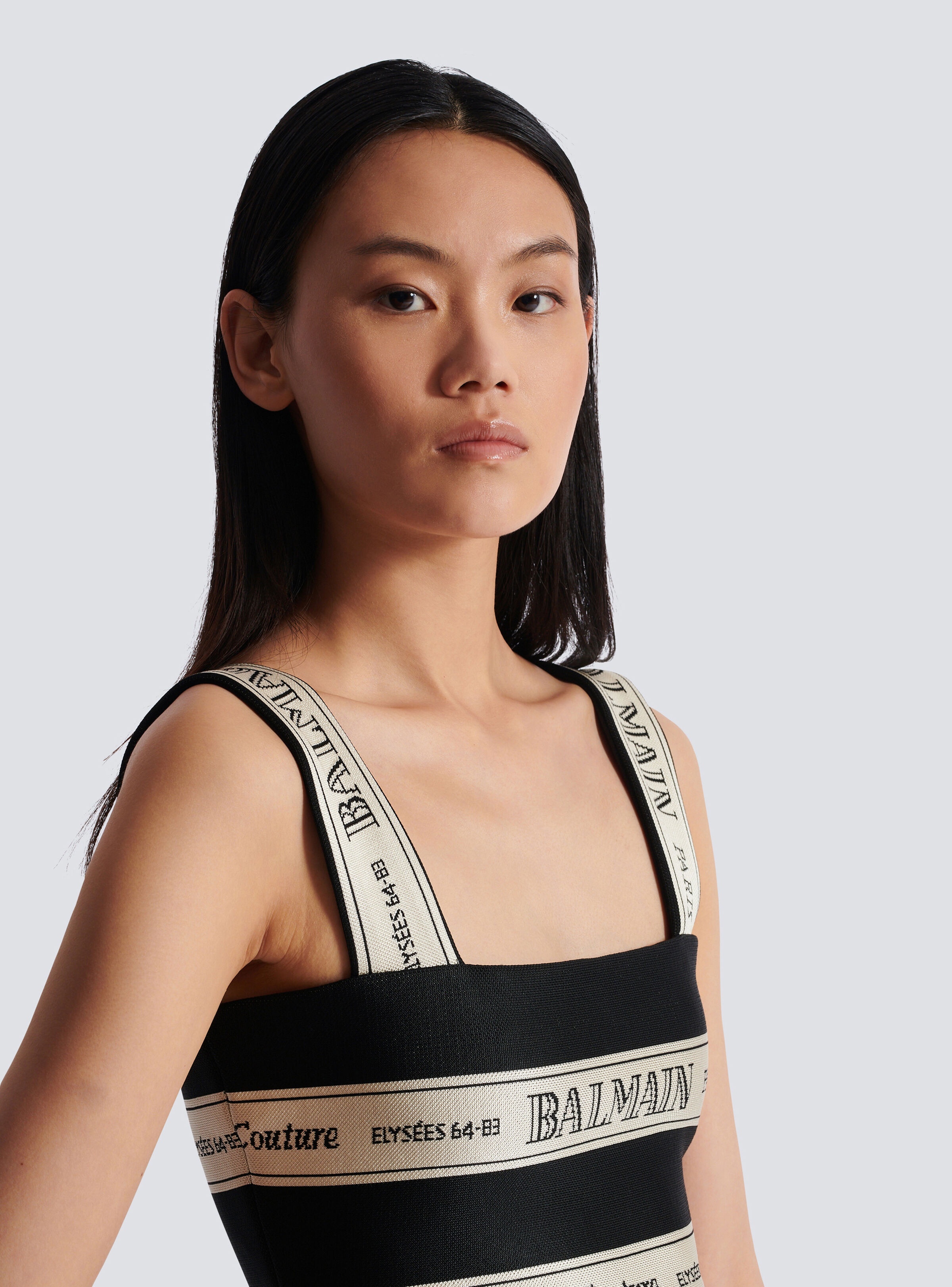 Balmain ribbon jacquard crop top - 7