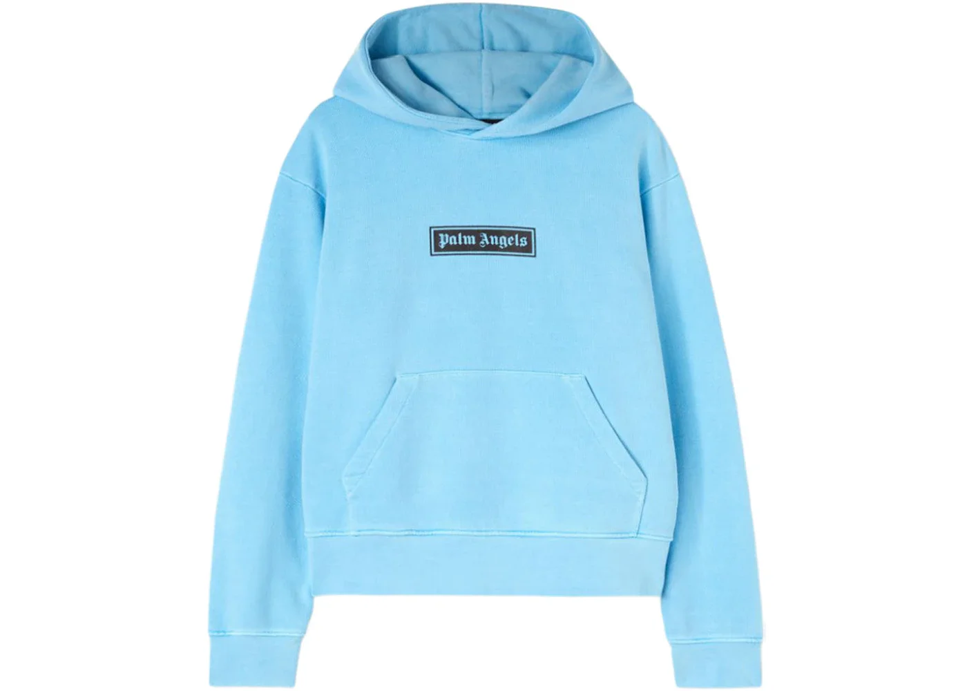 Palm Angels Garment Dye Box Logo Hoodie Light Blue/Black - 1