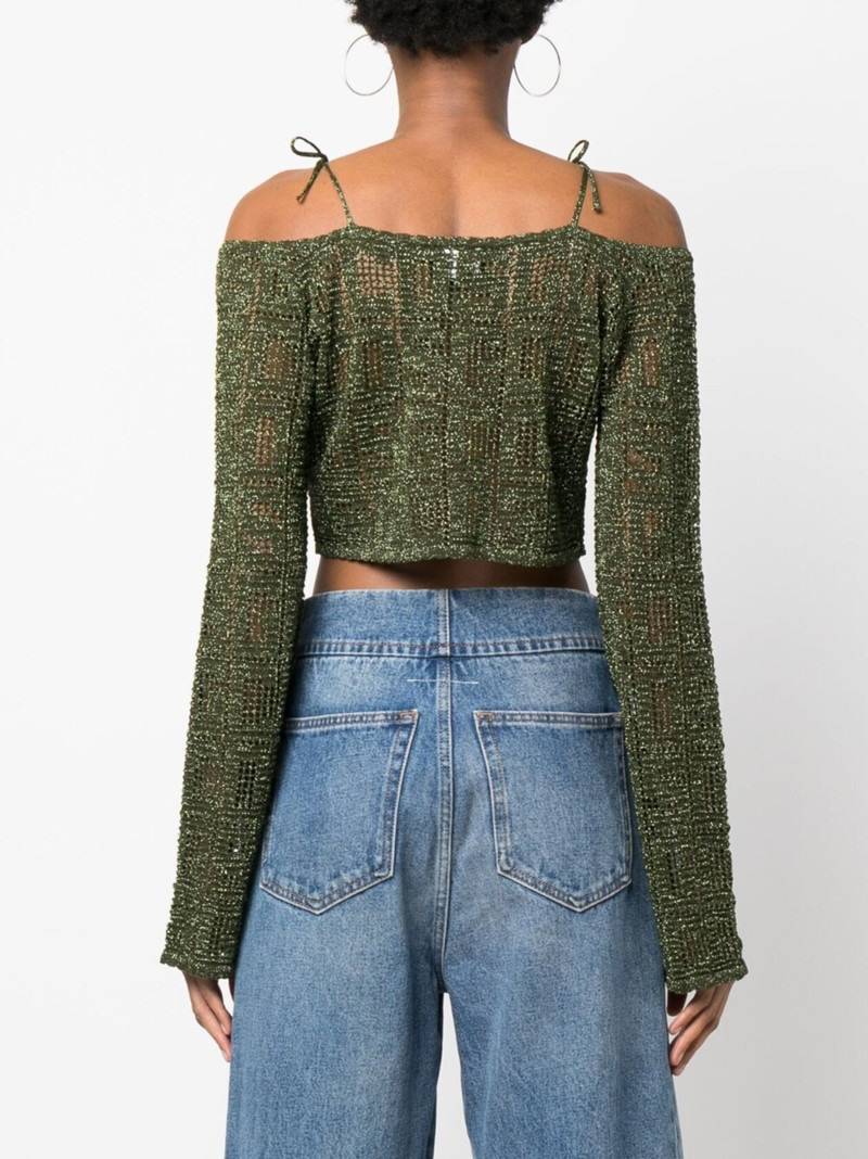 off-shoulder macramé crop top 4