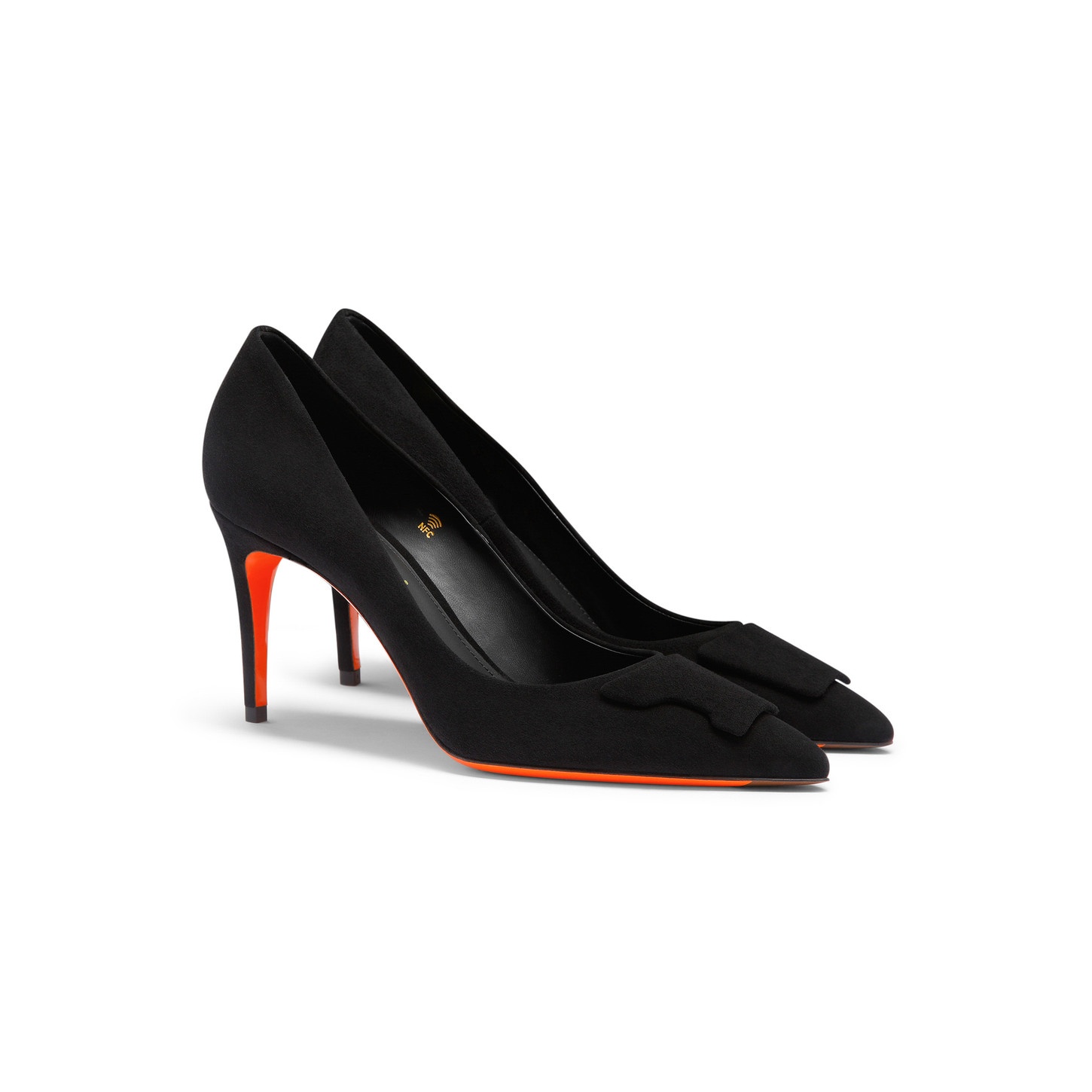 Women's black suede high-heel Santoni Sibille pump - 2