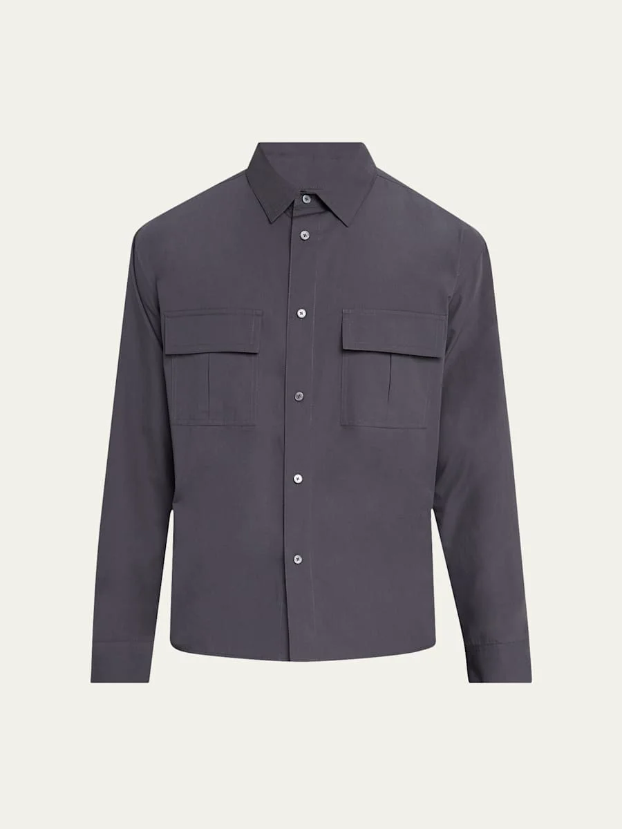Men's Multi-Pocket Button-Down Shirt - 1