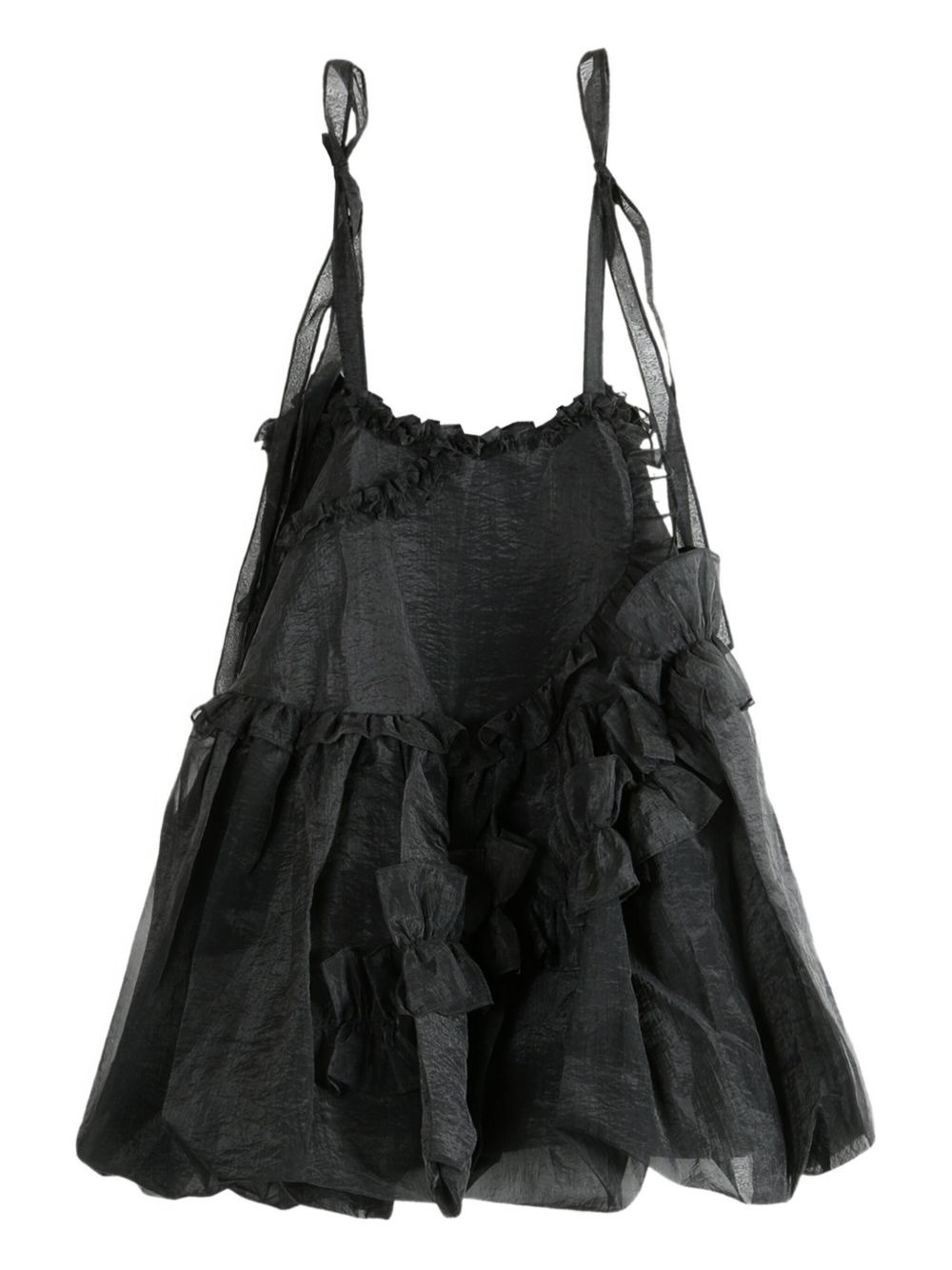 Cristina ruffled tie-strap mini dress - 4