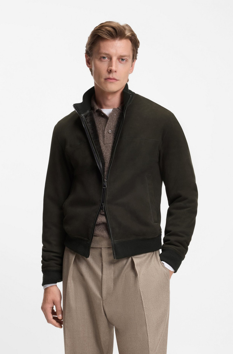 BECKHAM X BOSS SHEARLING JACKET WITH TWO-WAY ZIP 2