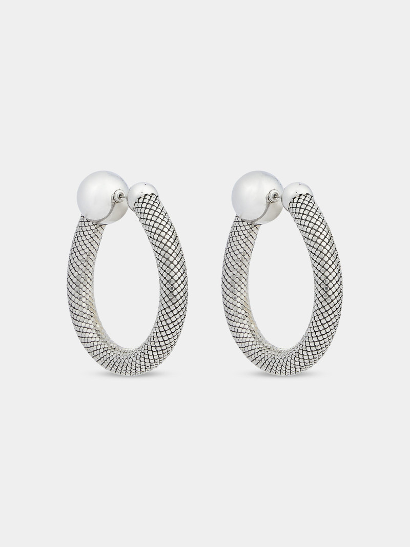 SILVER PIXEL TUBE EARRINGS 1