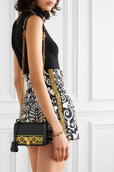 VERSACE Embellished printed leather shoulder bag outlook