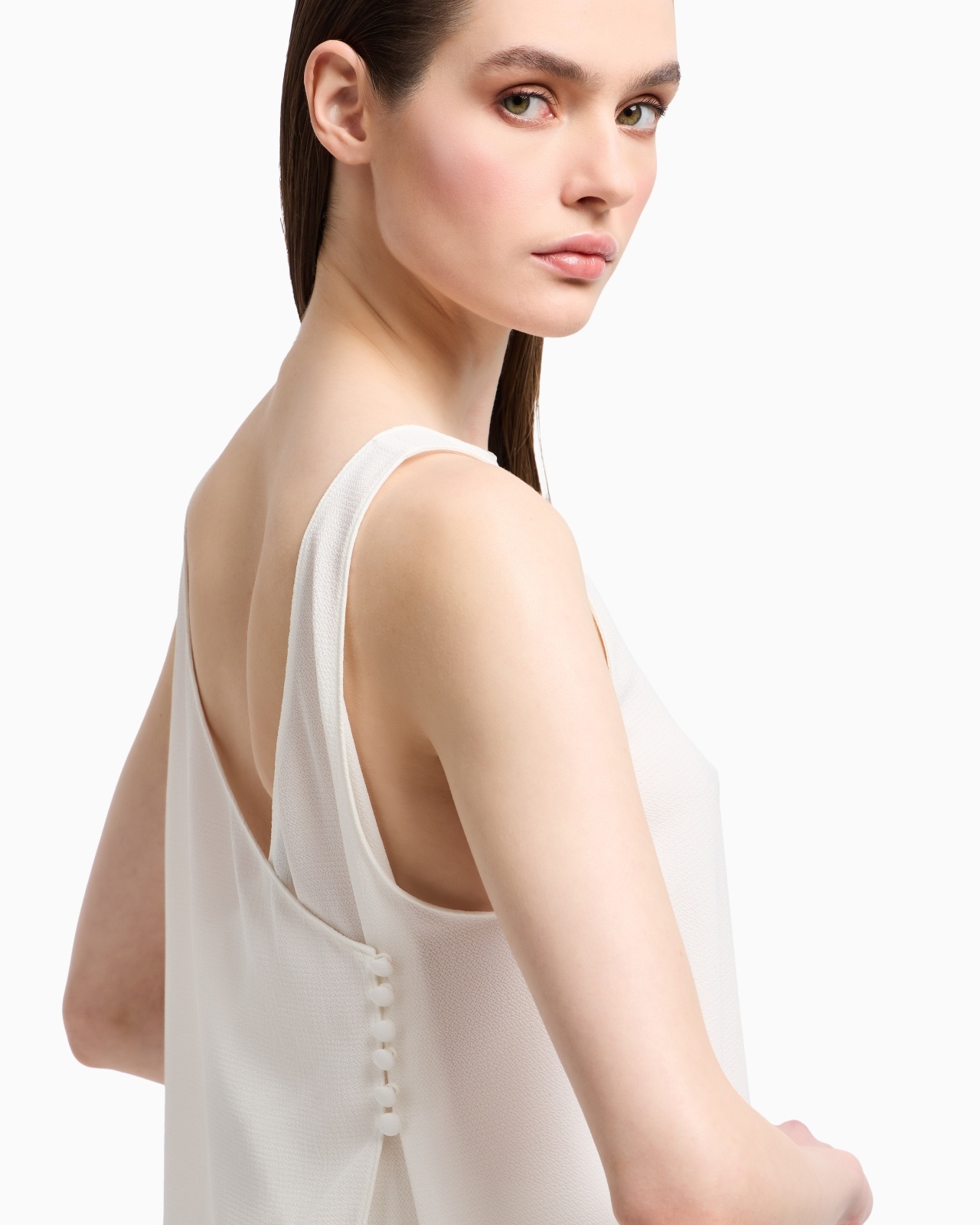 TOP WITH FLUID CRÊPE PANEL AT THE BACK - 5