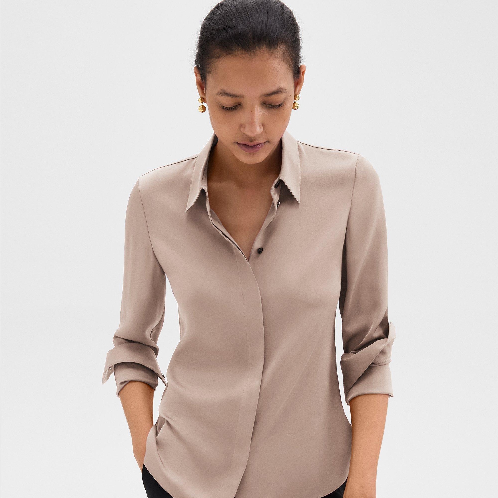 Fitted Shirt in Silk Georgette - 5