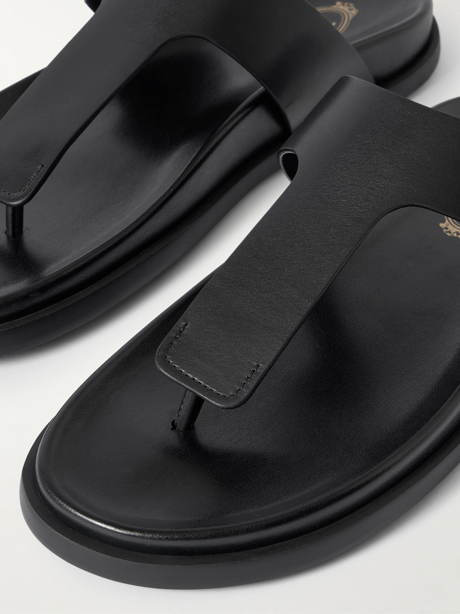 Buckled leather sandals Black - 4