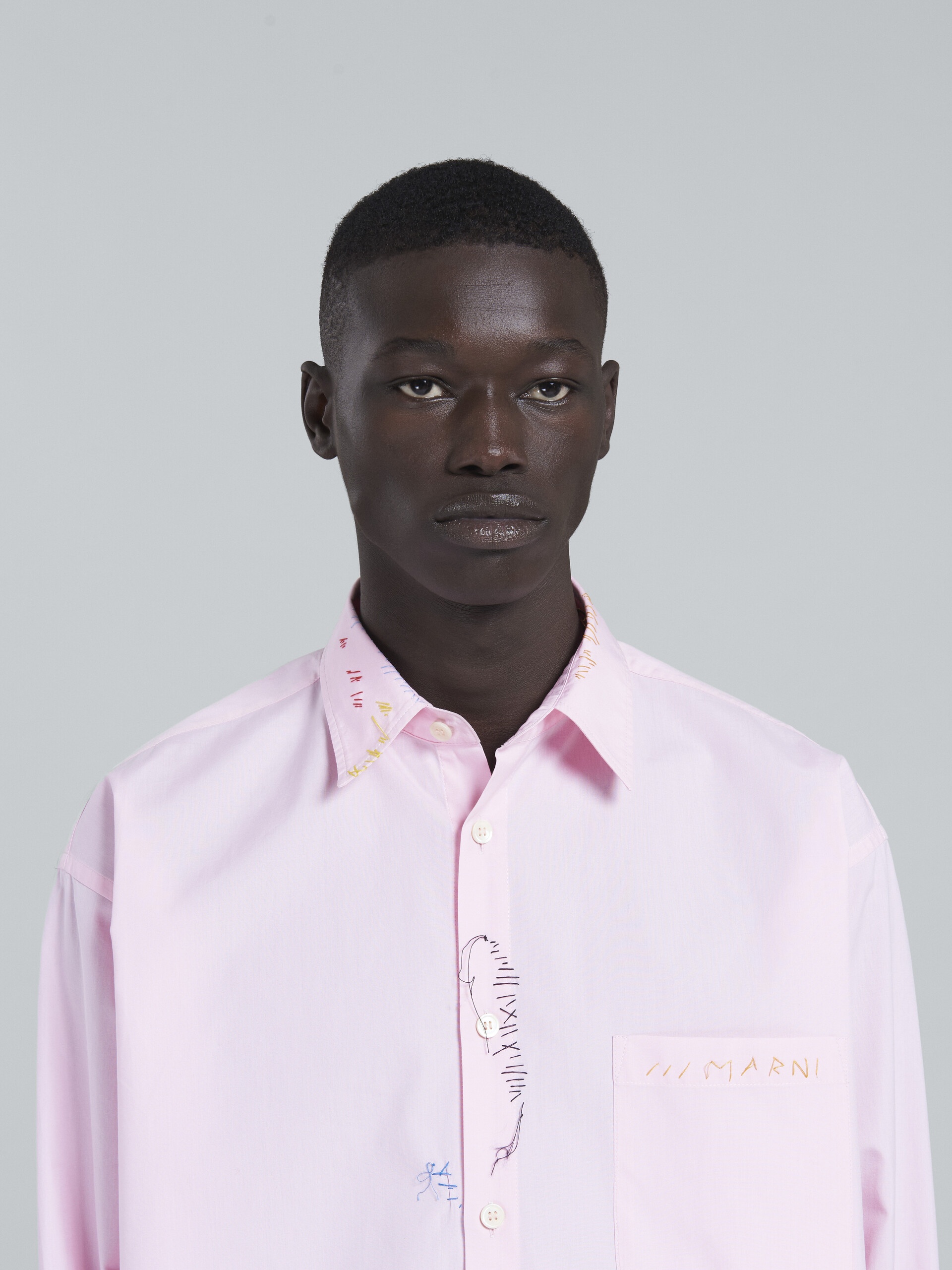 PINK COTTON SHIRT WITH EMBROIDERY - 4