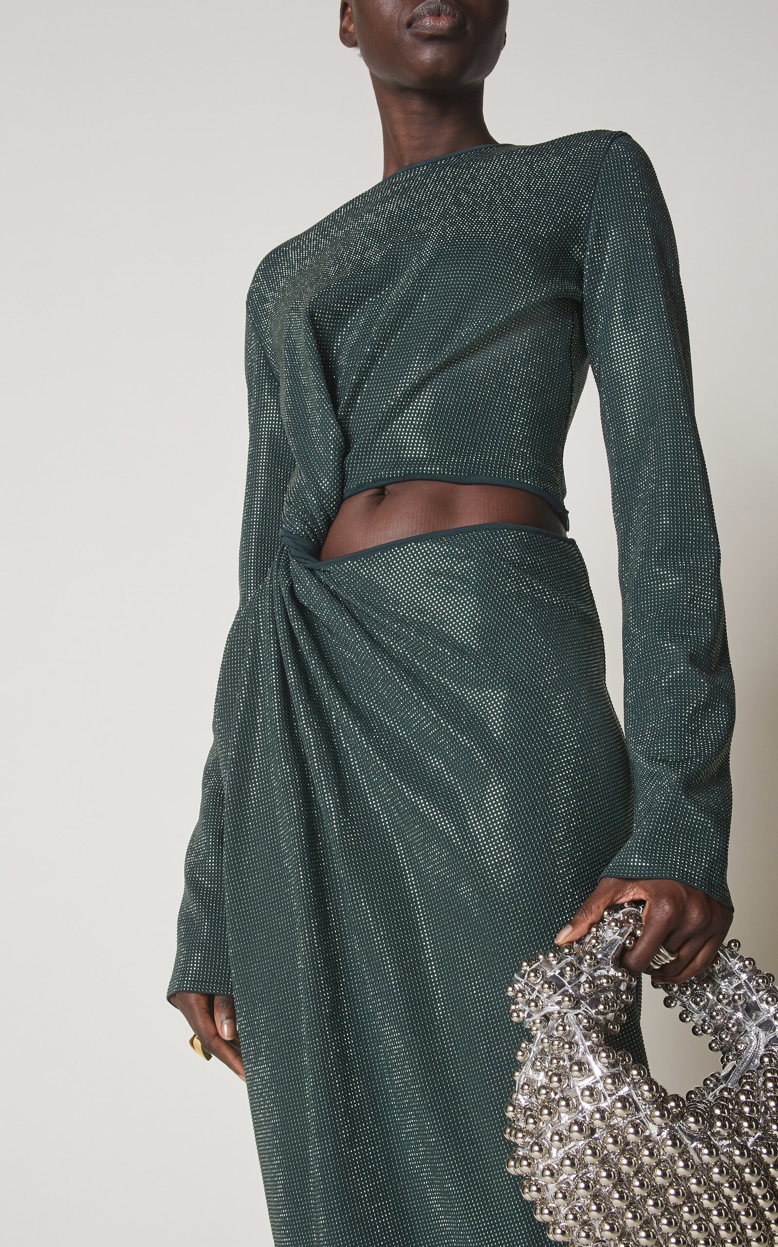 Hotfix Cutout Midi Dress green - 2