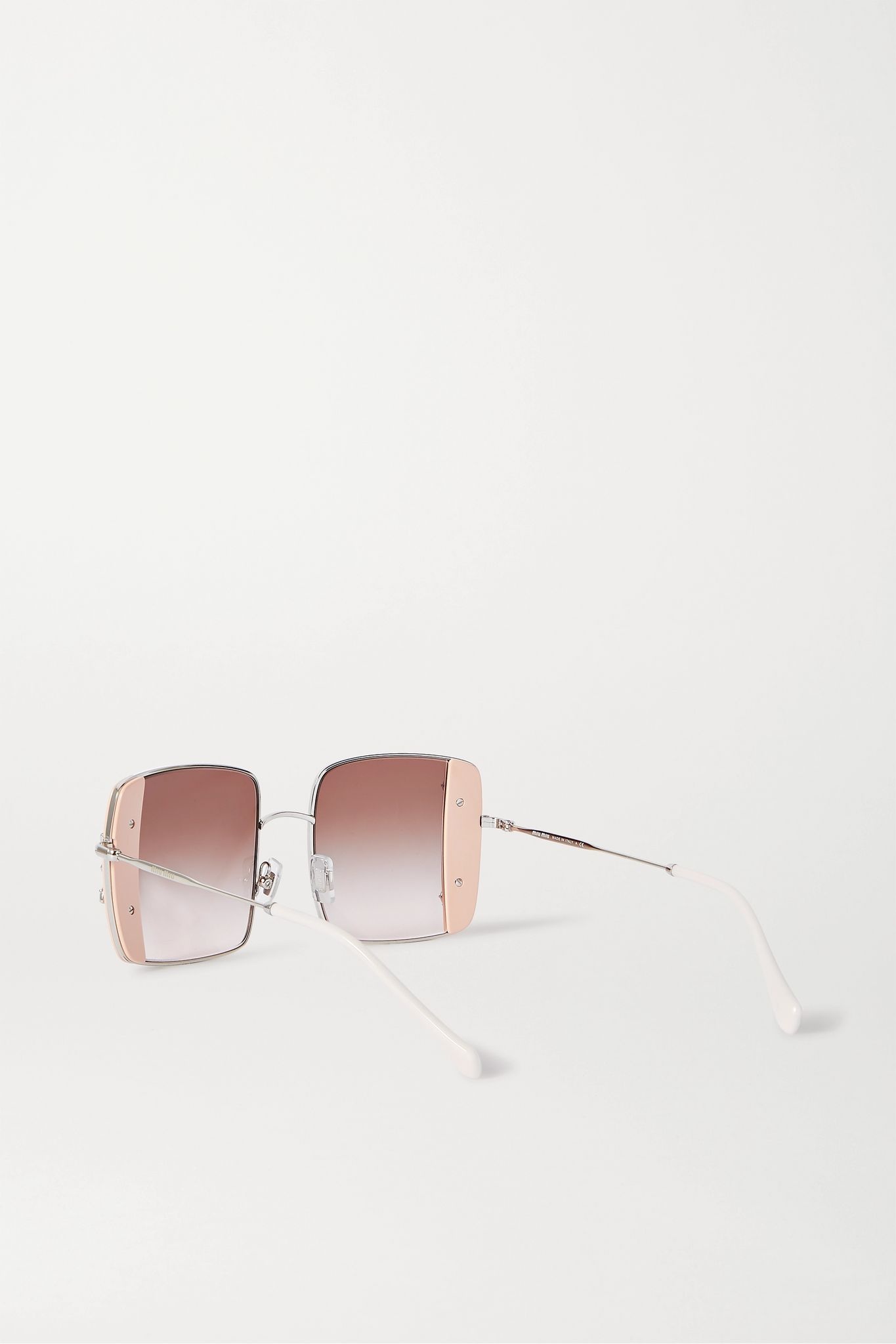 Oversized crystal-embellished square-frame acetate and silver-tone sunglasses - 3