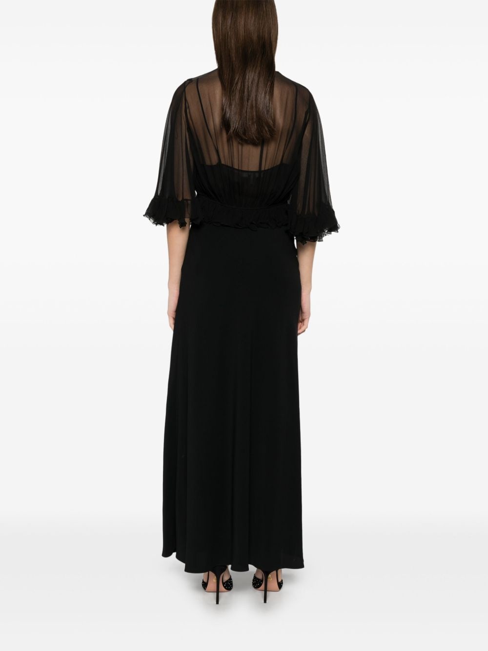 V-neck crepe maxi dress - 4