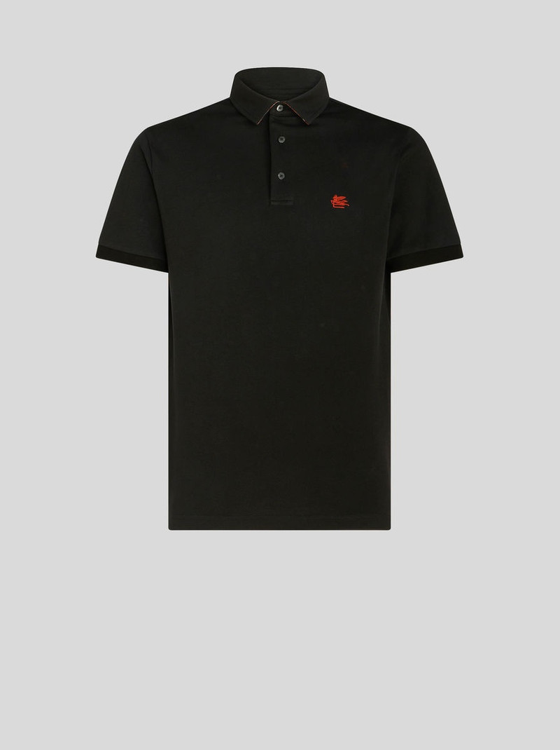 POLO SHIRT WITH LOGO AND PAISLEY UNDERCOLLAR 1