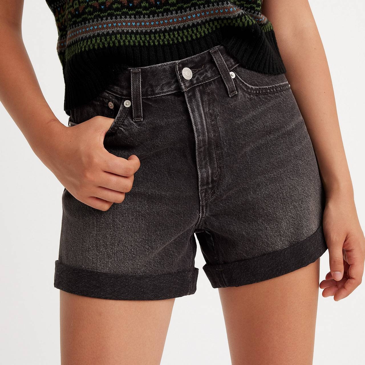 ROLLED 80S MOM WOMEN'S SHORTS - 4