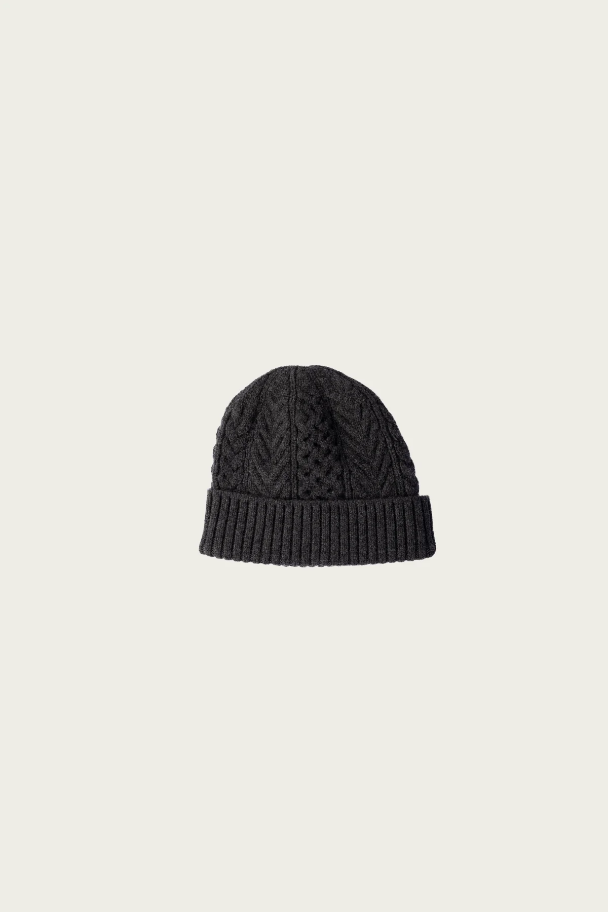 Classic Aran Beanie Crafted In Japan - Charcoal Gray - 1