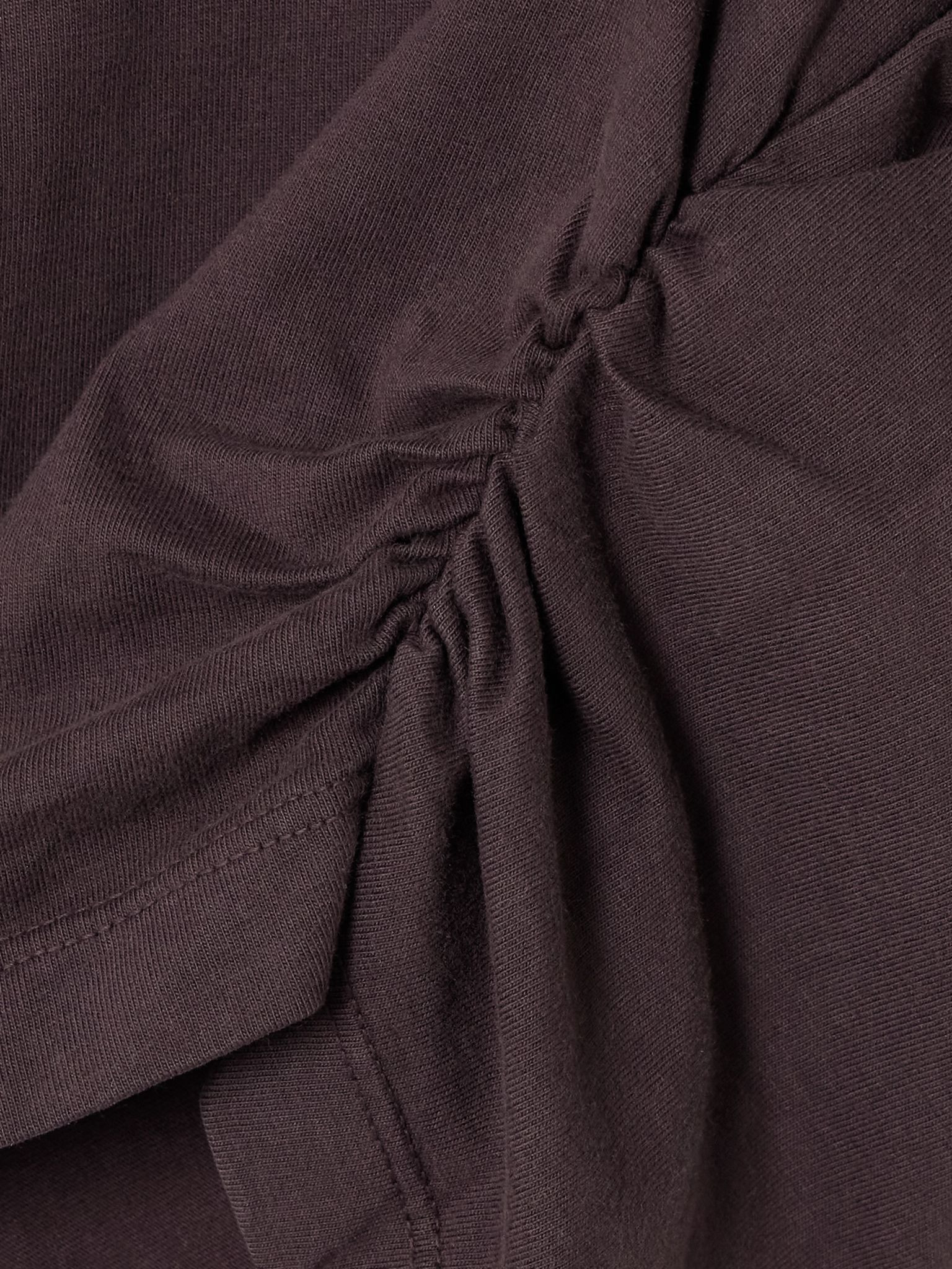 Shari ruched cotton-jersey T-shirt Brown - 5