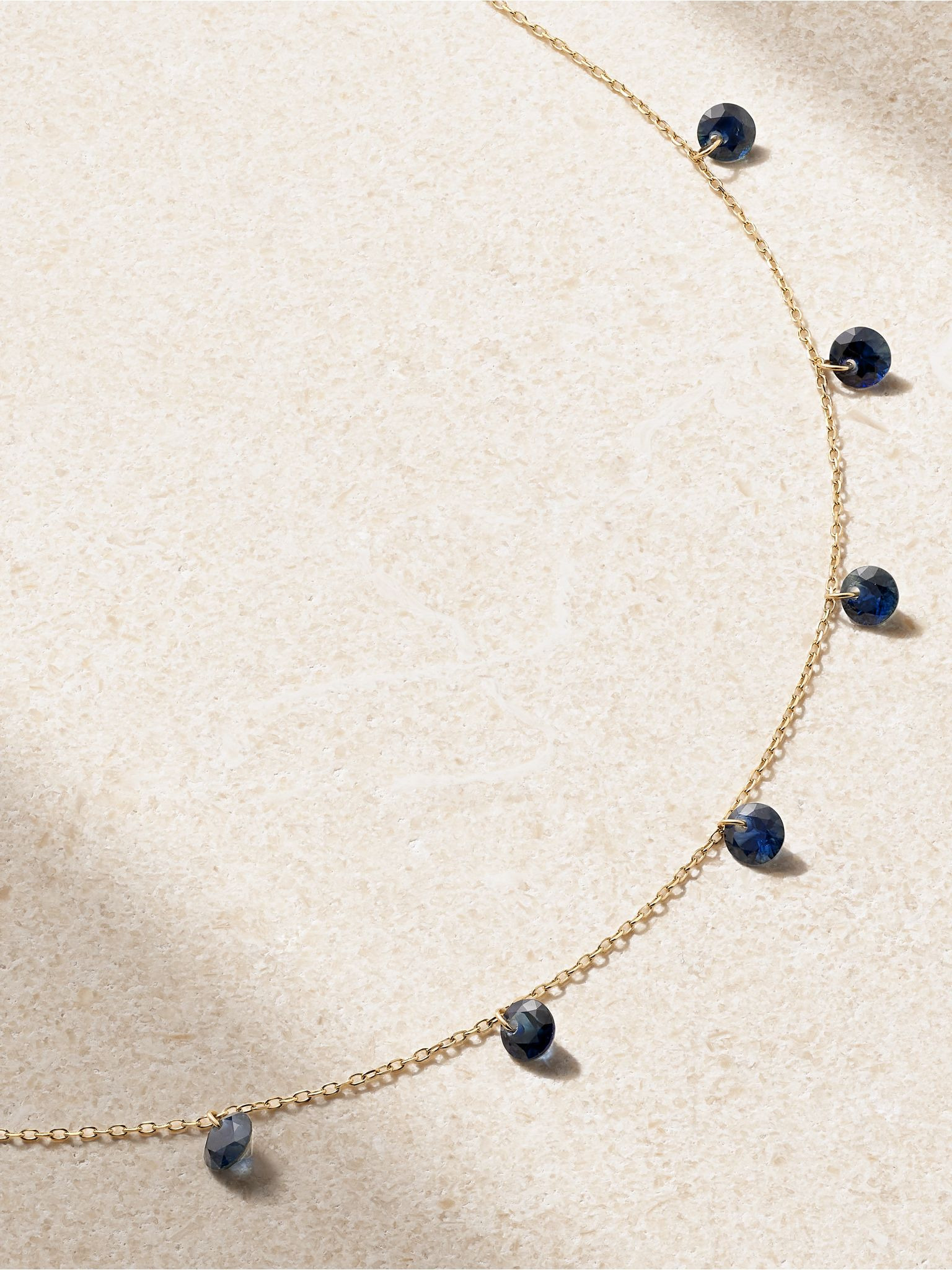 18-karat gold sapphire necklace Blue - 4