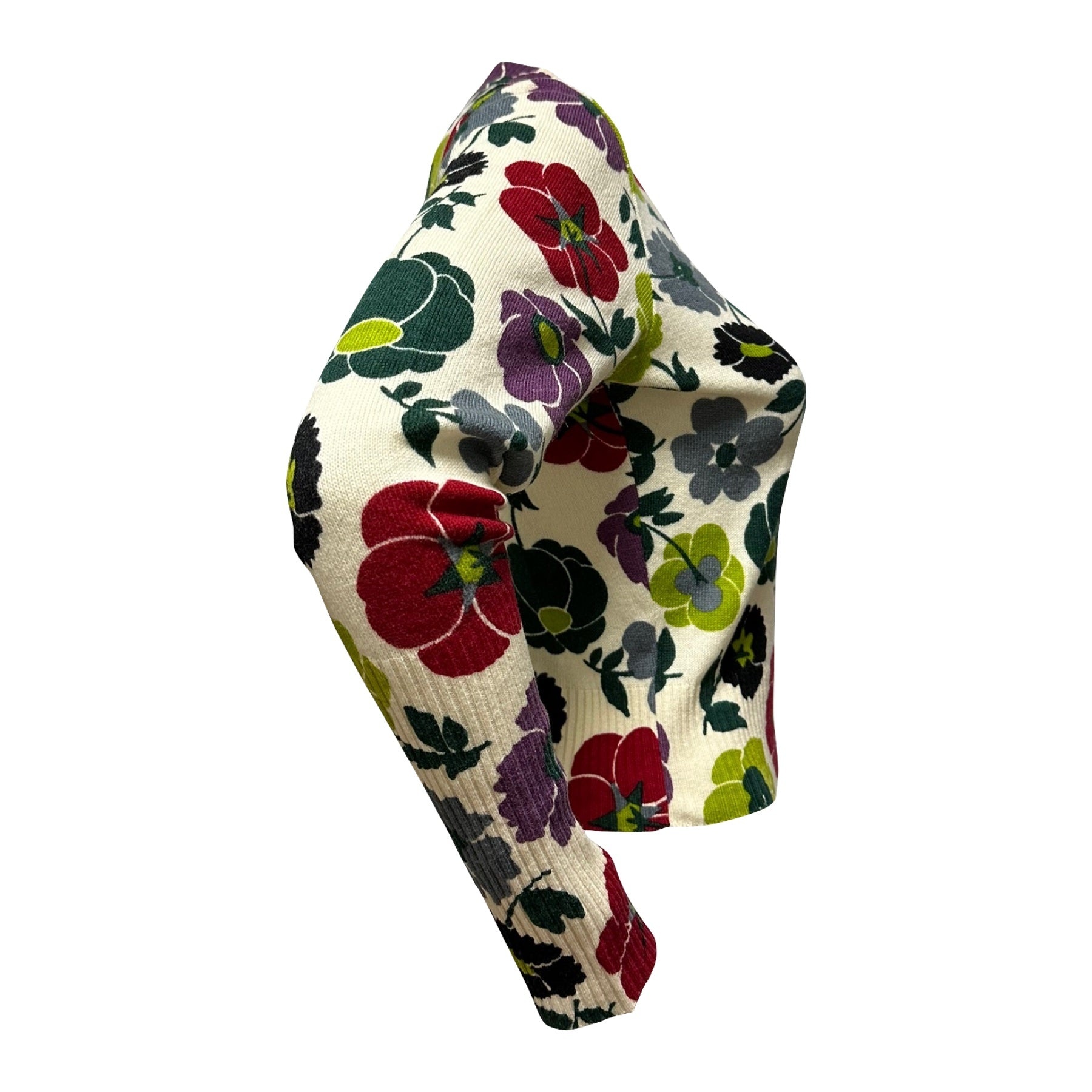 CHRISTIAN DIOR Fall Winter 2001 V-neck Floral Print Knit Sweater - 3