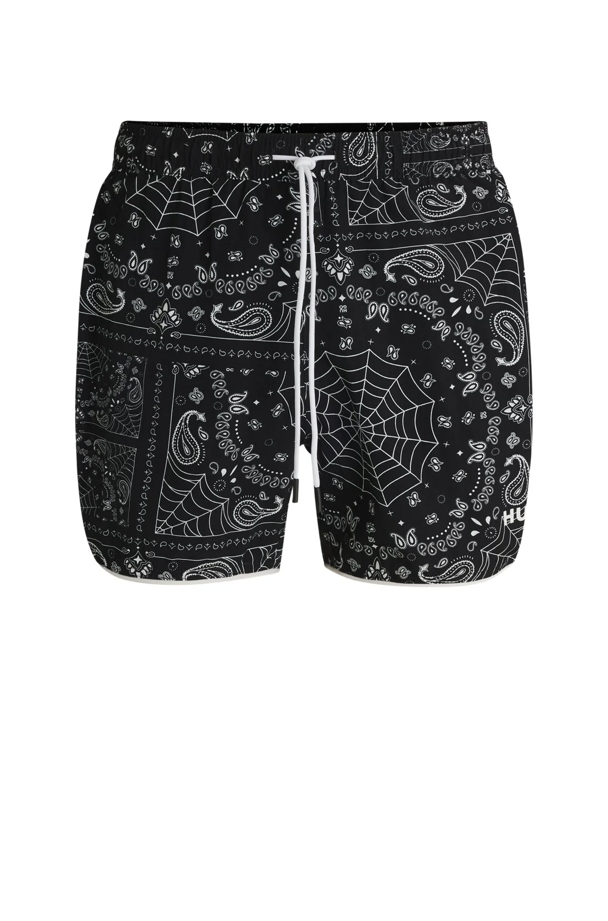 SEASONAL-PRINT SWIM SHORTS WITH ROUND HEM - 1