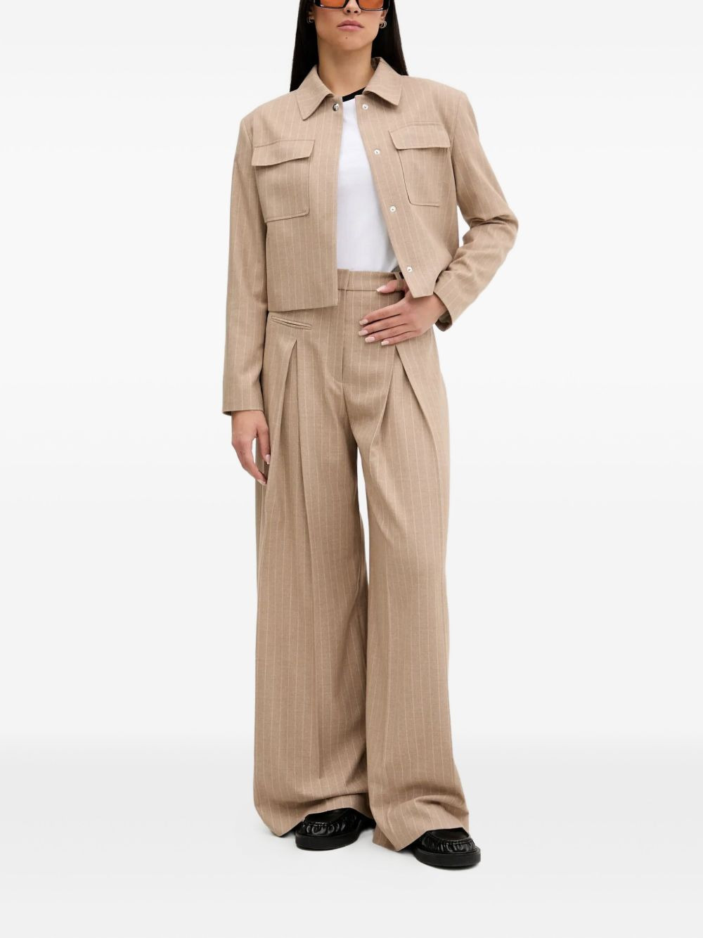 pinstripe pleated trousers - 2