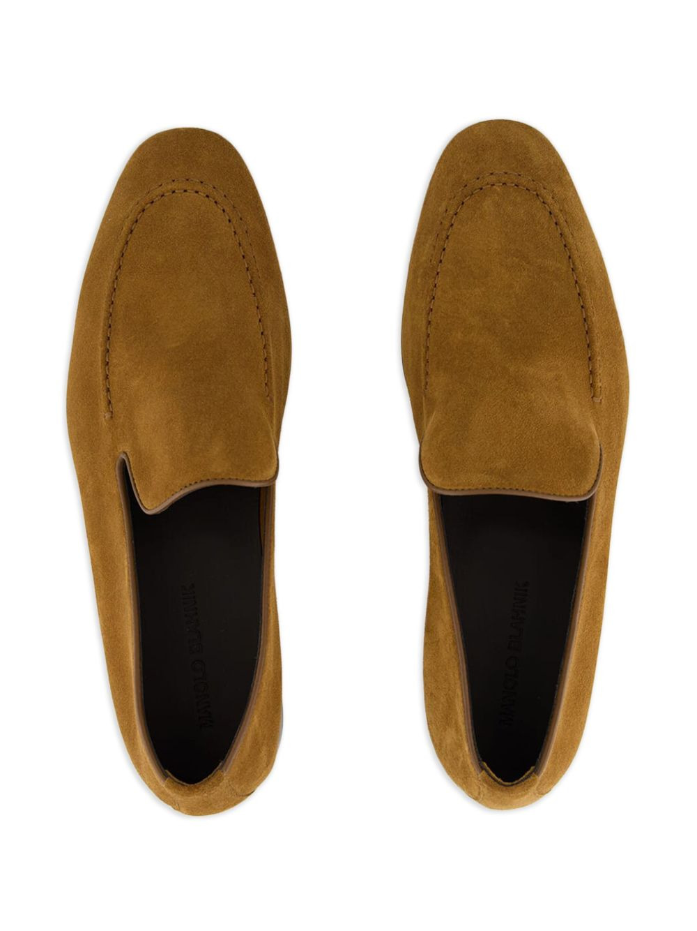 stitch-detailing suede slip-on loafers - 3