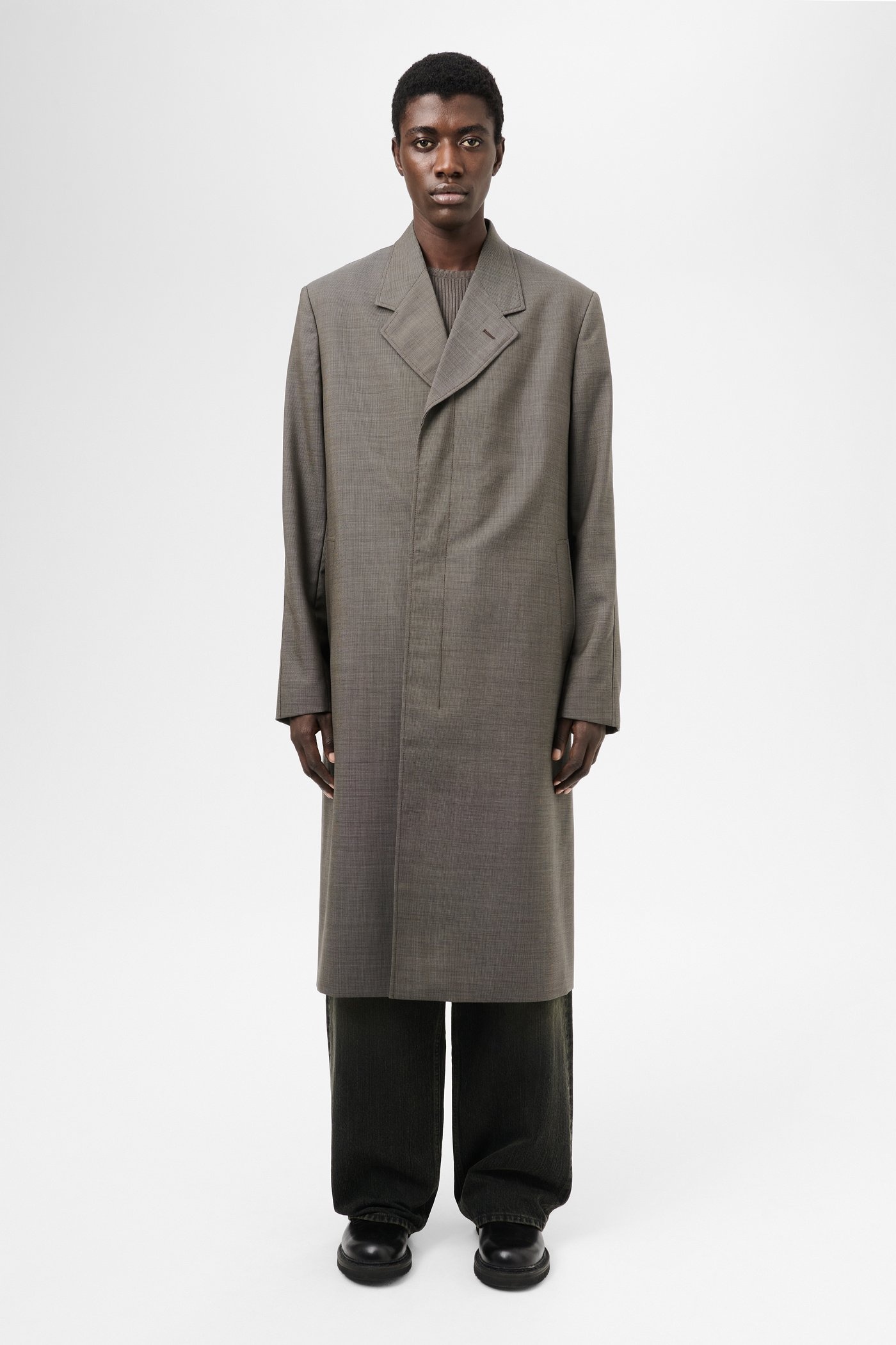 Uniform Coat Grey Atom Check Wool - 2