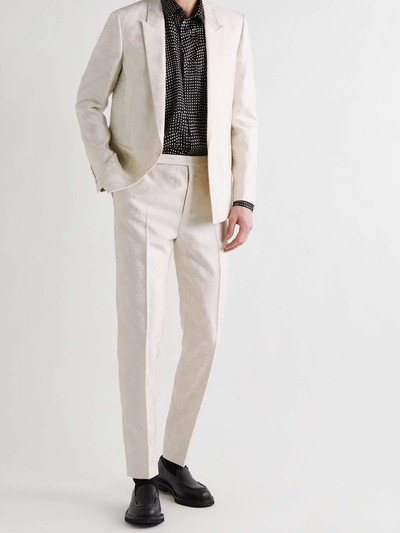 SAINT LAURENT Slim-Fit Wool and Silk-Blend Jacquard Suit Jacket outlook