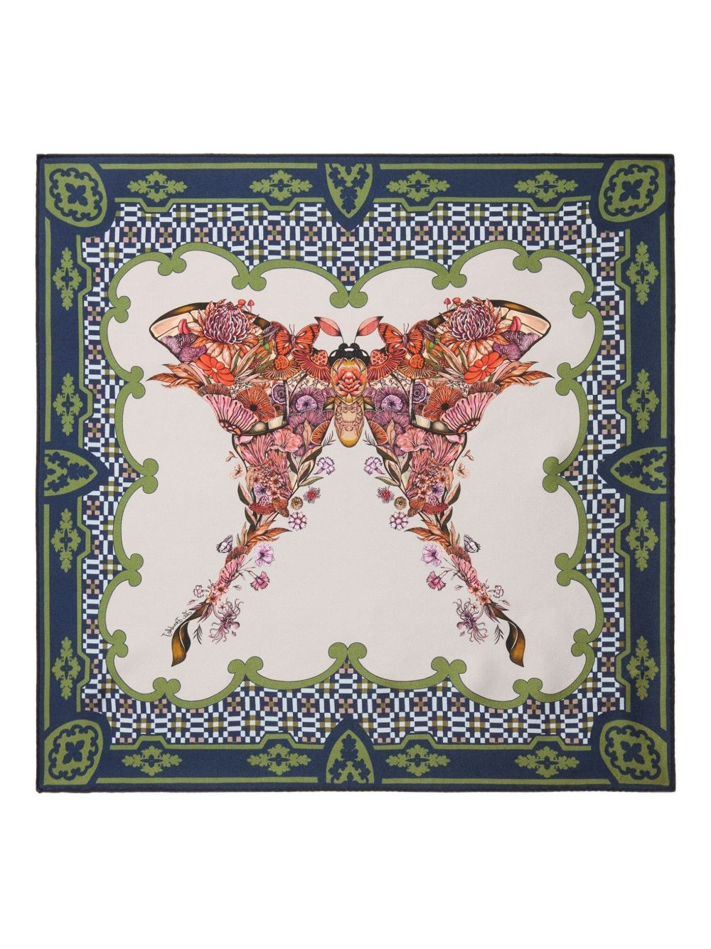 butterfly-print silk scarf - 2