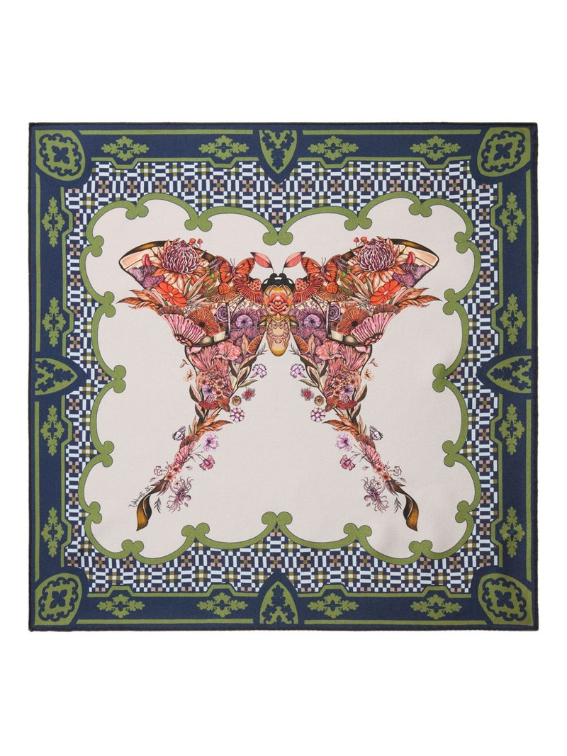 La DoubleJ butterfly-print silk scarf outlook