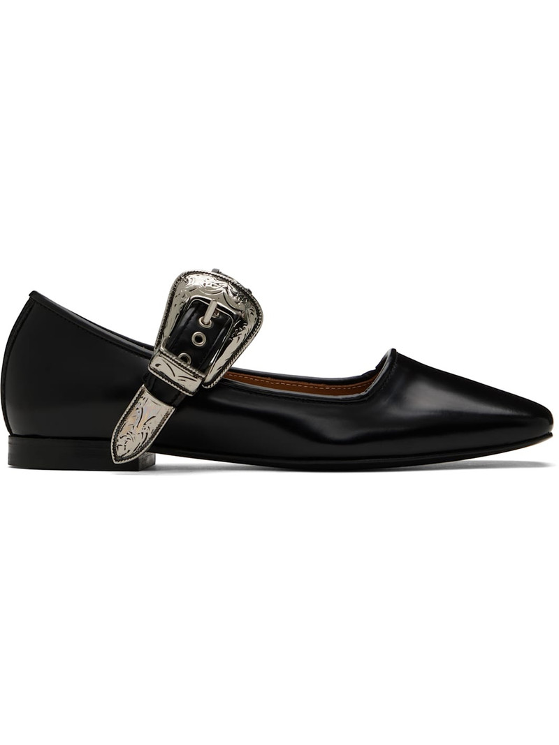 Black Mary Jane Ballerina Flats 1