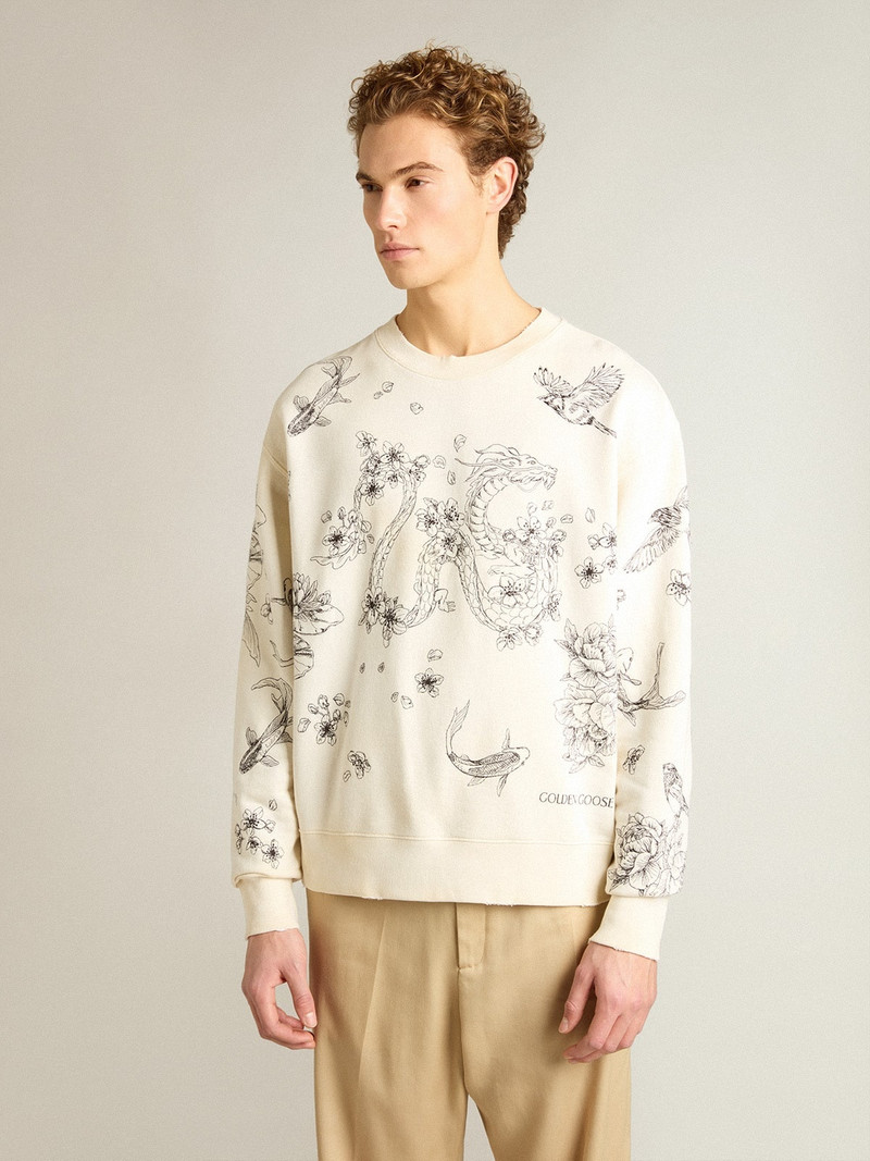 Golden Goose Aged white CNY sweatshirt outlook