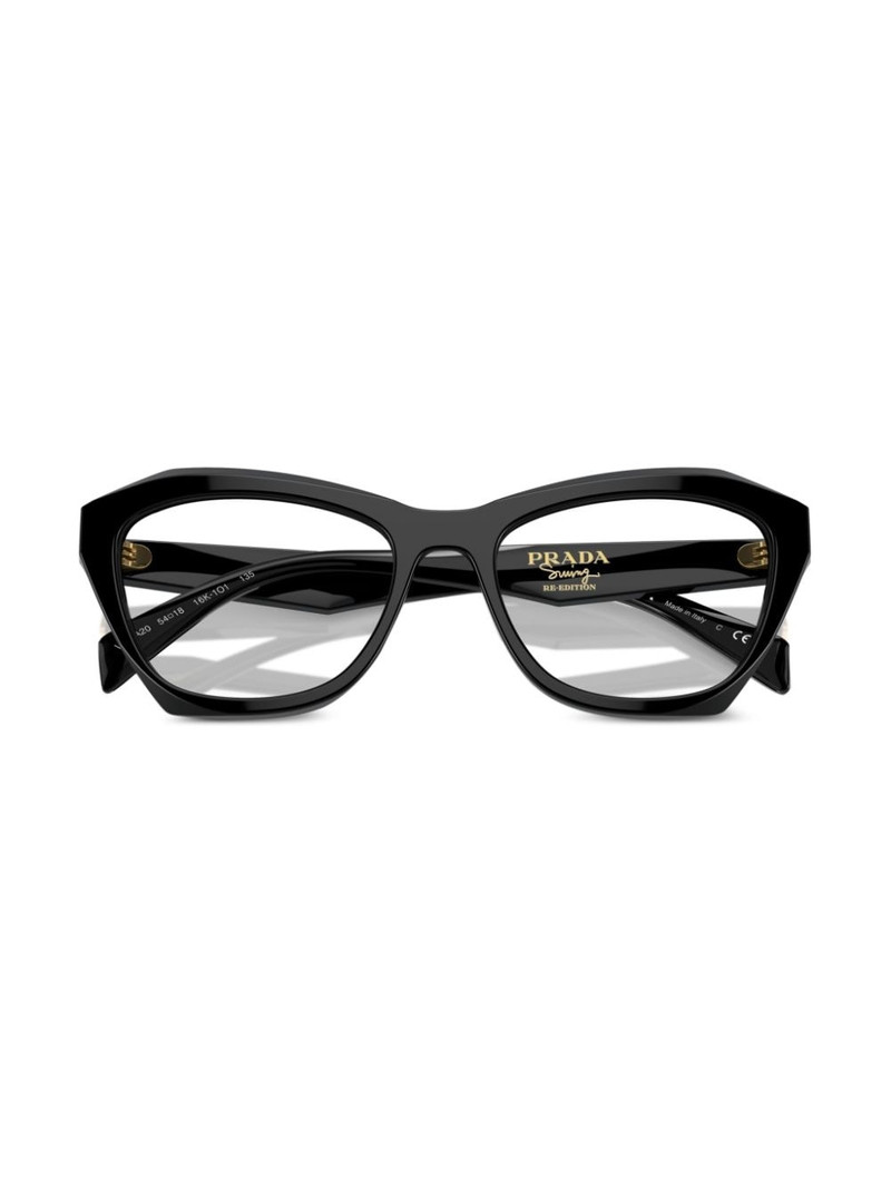 logo-engraved geometric-frame glasses 5
