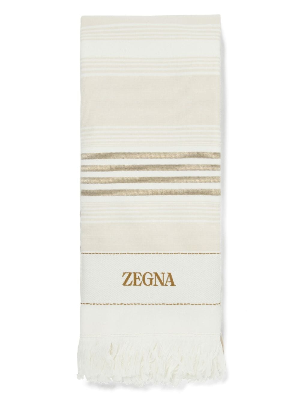 logo-embroidered cotton beach towel - 1
