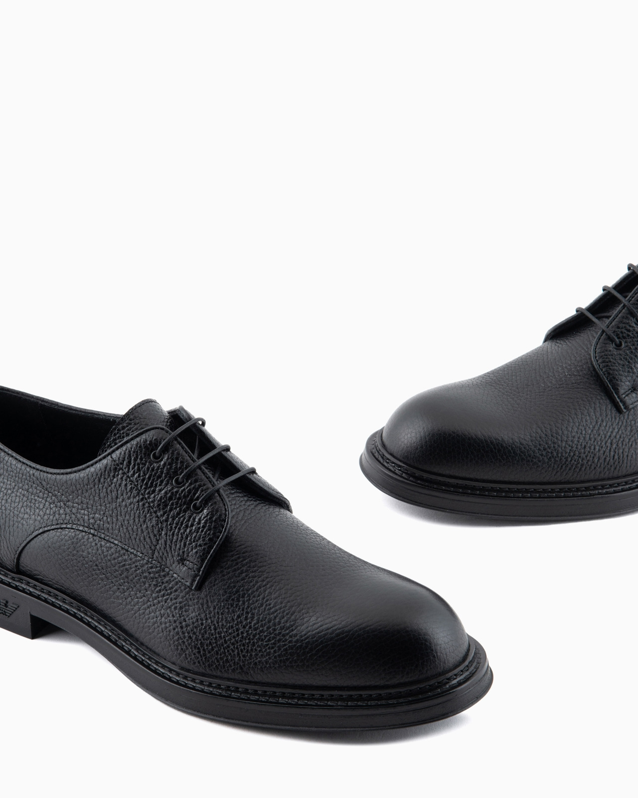 Pebbled leather Derby shoes - 5