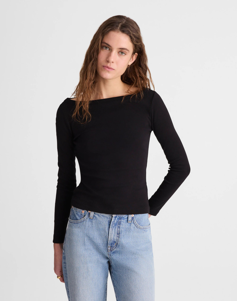 The '90s Boatneck Tee in Compact Cotton 2