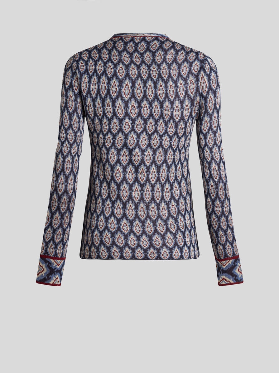 JACQUARD CARDIGAN WITH BOW - 6