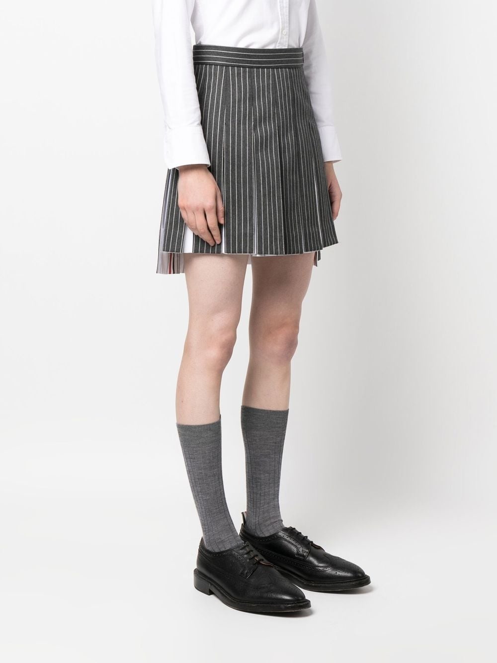 pinstripe-print pleated skirt - 3