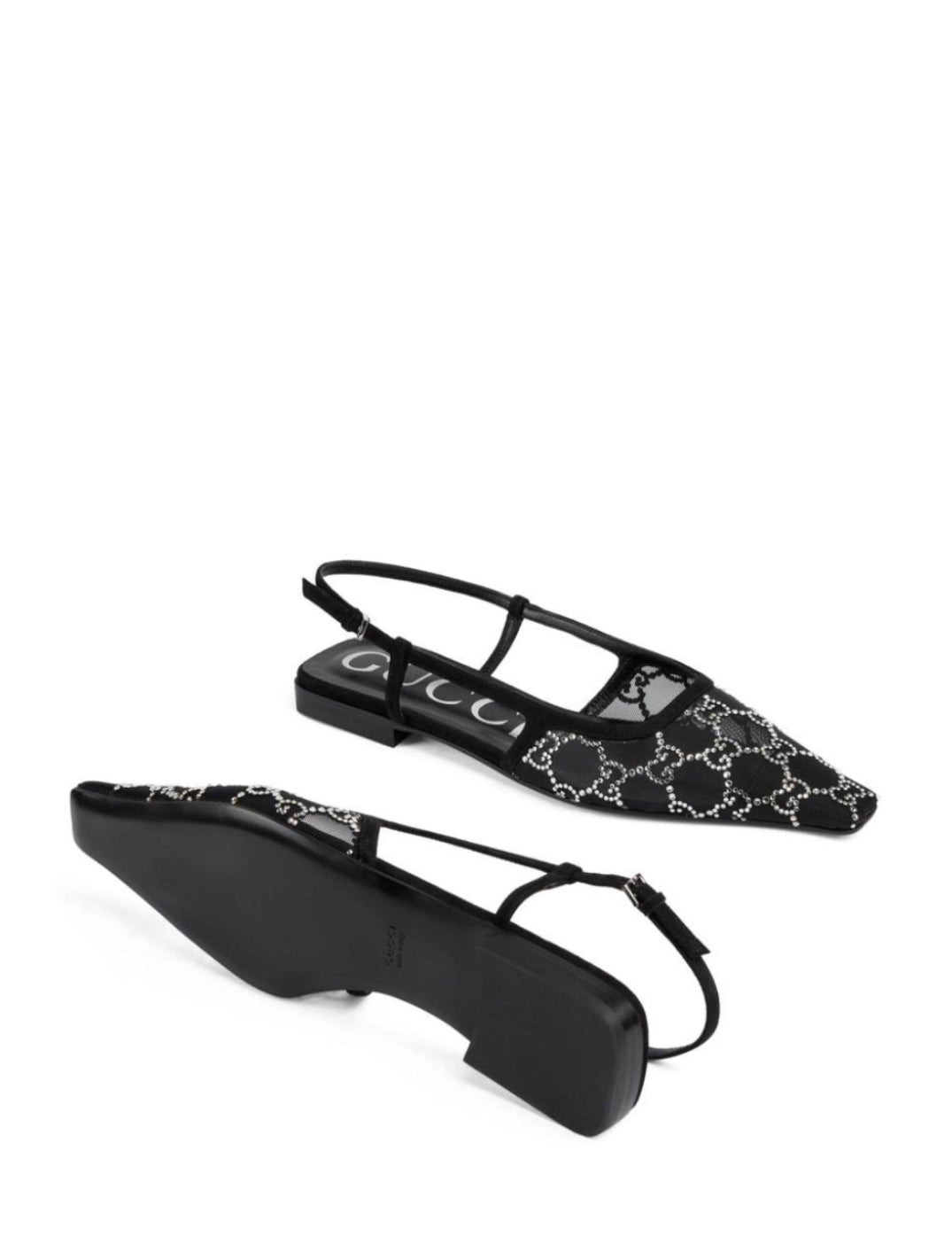 Gucci GG Crystal Slingback Flats - 2