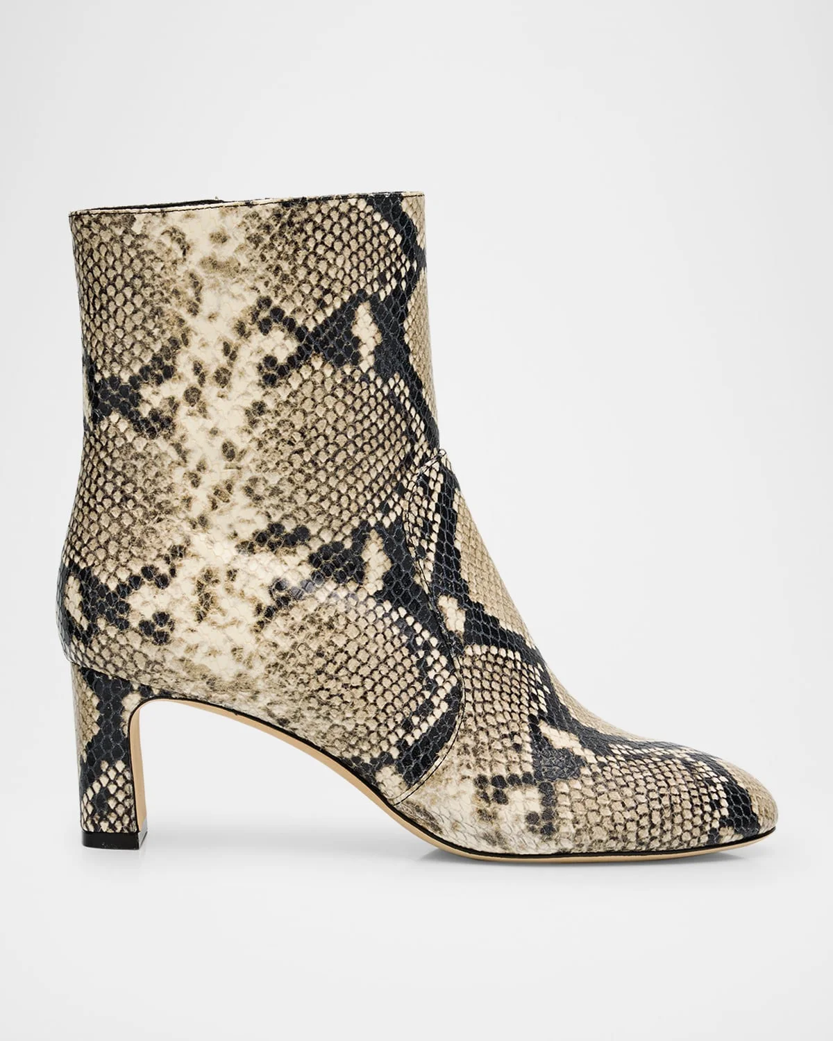 Babette Snake-Printed Leather Booties - 1