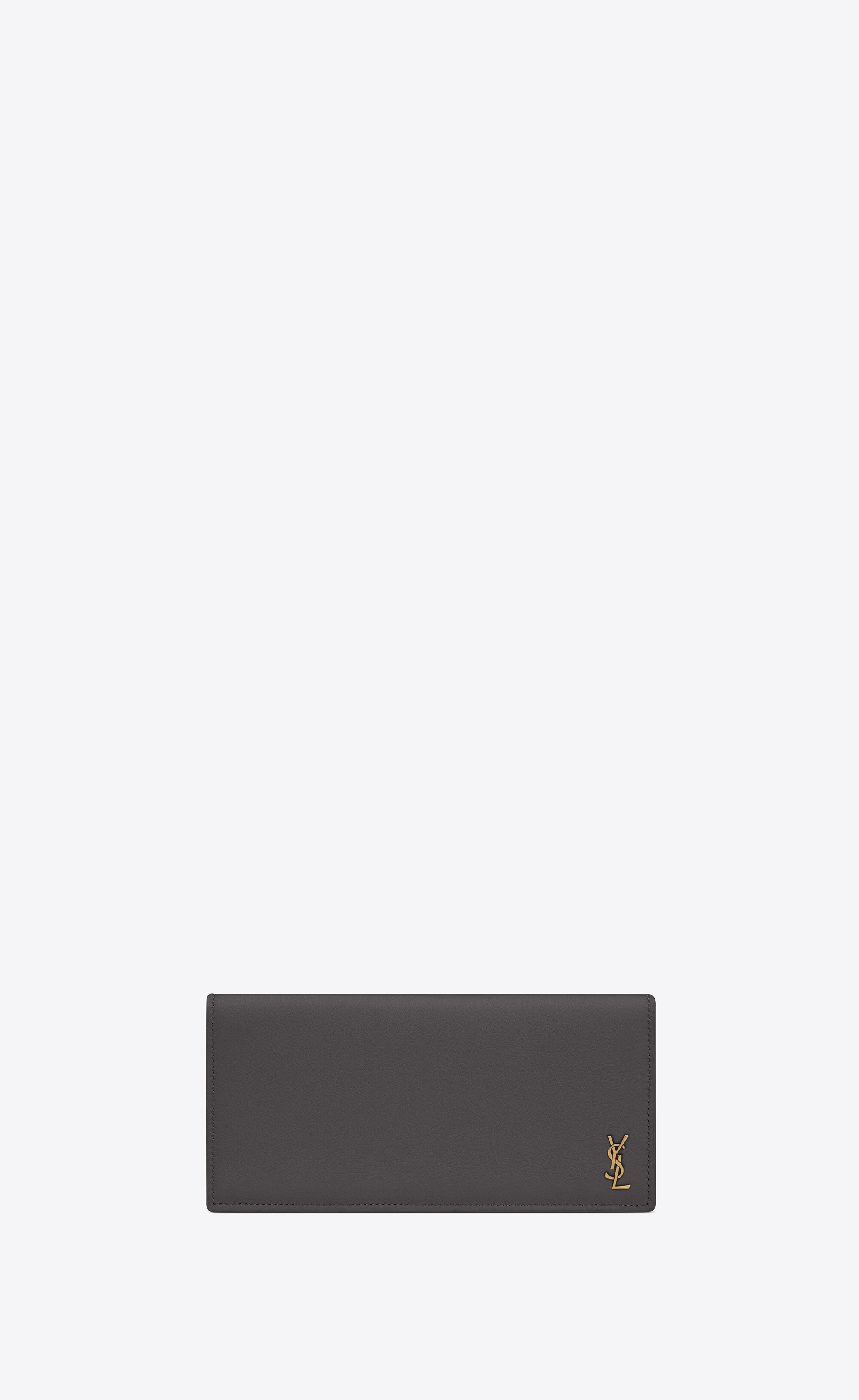 tiny cassandre flat wallet in grained leather - 1