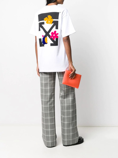 Off-White Arrows-motif floral-print T-shirt outlook