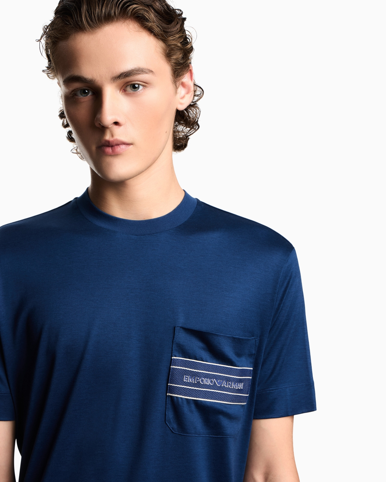 LYOCELL BLEND JERSEY T-SHIRT WITH POCKET AND 3D-EFFECT LOGO - 5