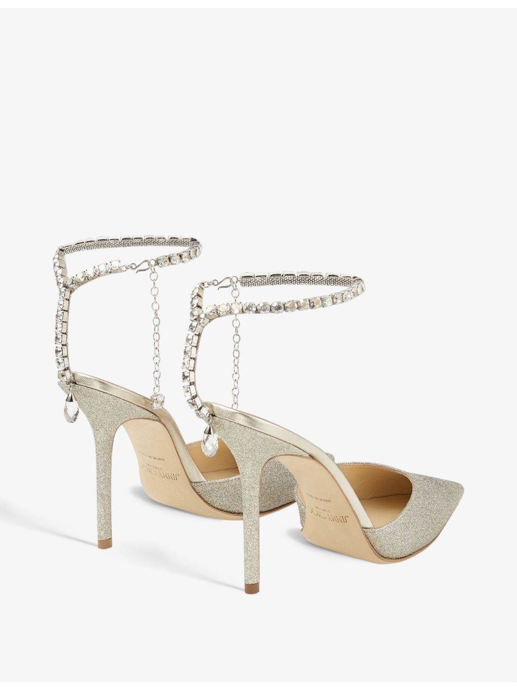 Saeda 100 crystal-embellished suede heeled courts - 4