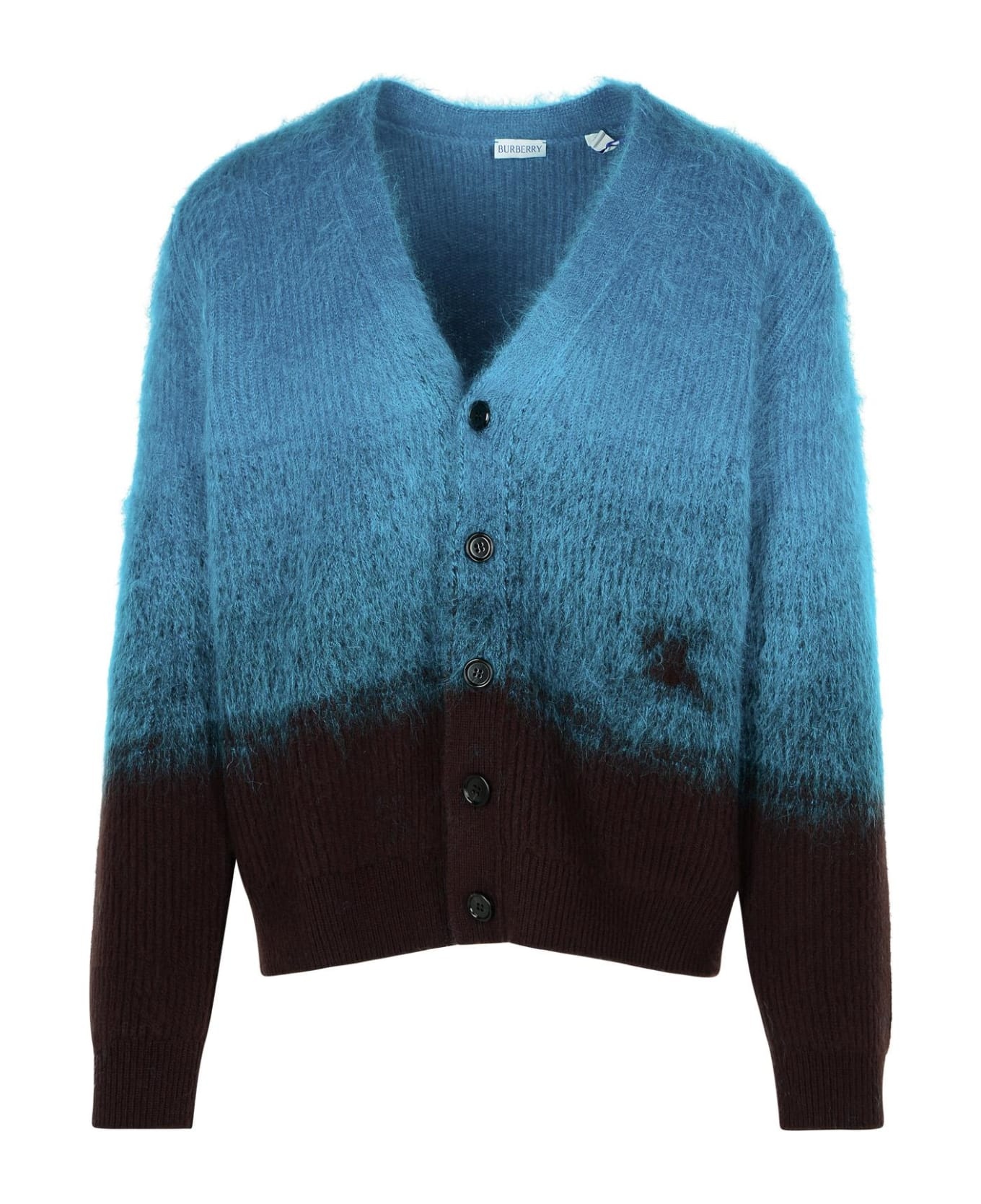 Teal Wool Blend Cardigan - 1